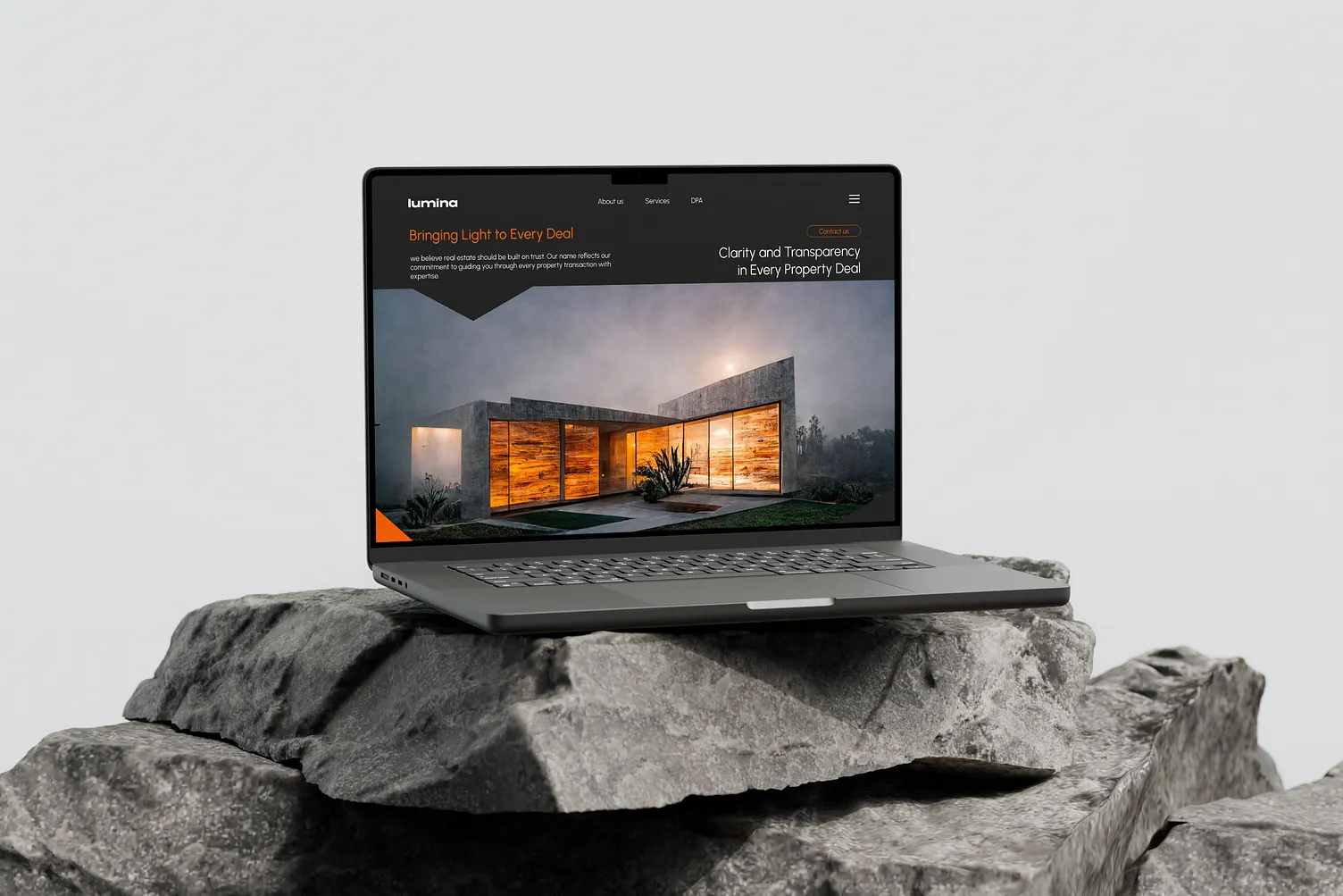 Laptop displaying a professional website as part of our web development services